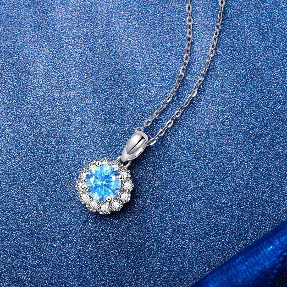 

Ожерелье с круглым муассанитом из стерлингового серебра 925 пробы, женский кулон, украшение 925