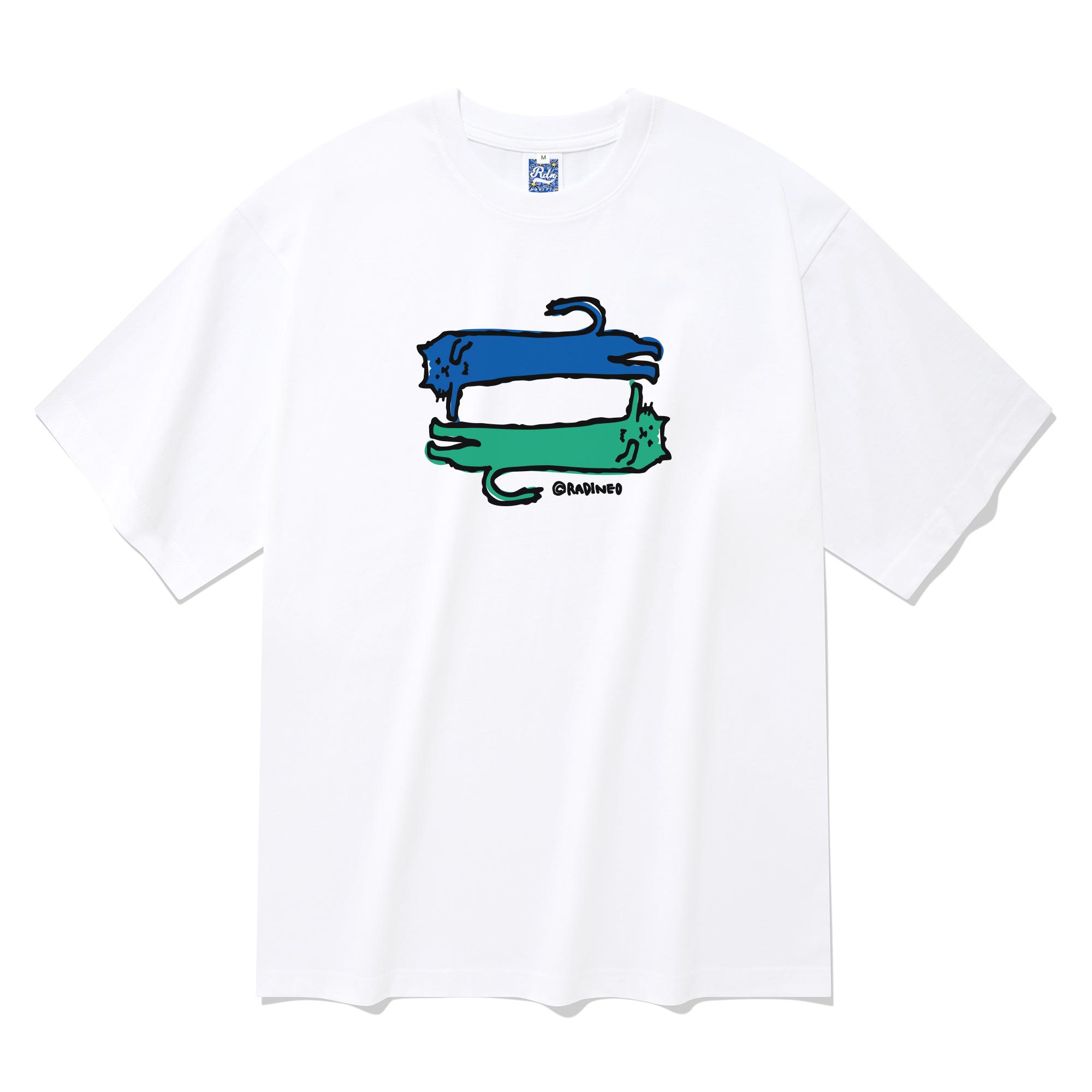 Radineo Long Cat Short Sleeve T-Shirt White L