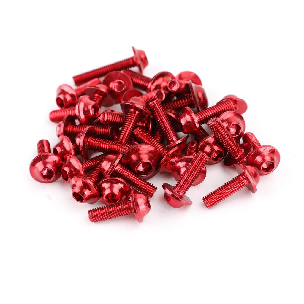 Bruce & Shark 158pcs Motorcycle Sportbike Windscreen Fairing Bolt Kit Fastener Clip Screw Set Red