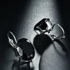 Fashion Women Oval Cubic Zirconia Inlaid Leverback Earrings Party Jewelry Gift