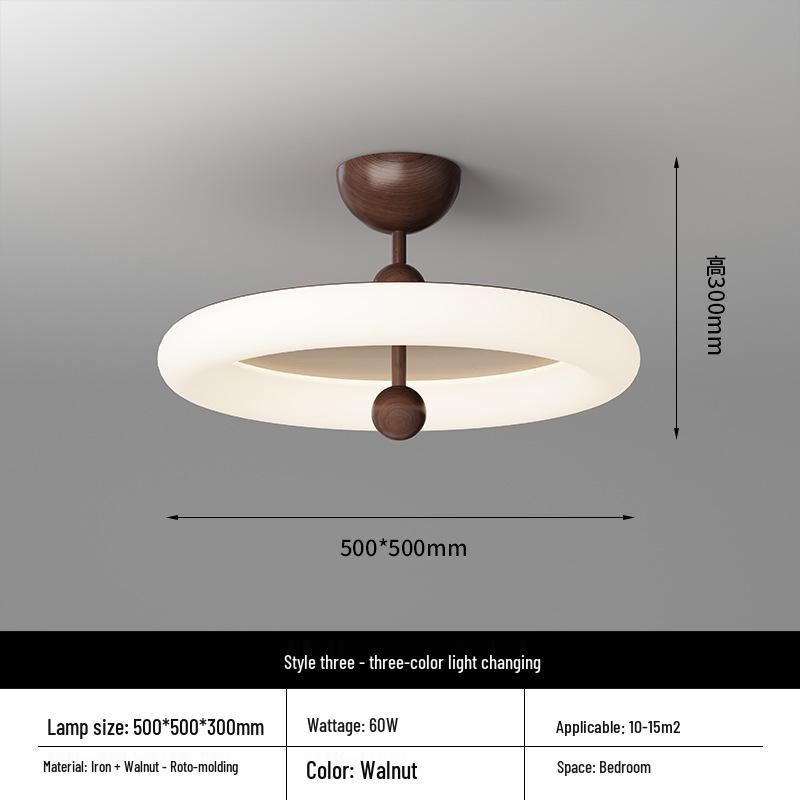 Wabi-Sabi Retro Round Ceiling Lamp: Full Spectrum, Eye-Protective Light for Master Bedroom