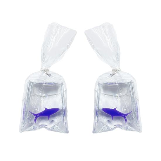 Funny Goldfish Water Bag Shape Dangle Hook Earrings Charm Women Jewelry Gift