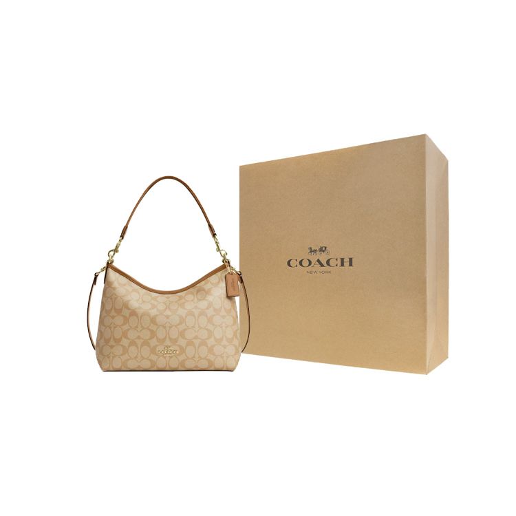 Coach Laurel 31 Commuter Large Capacity Detachable Shoulder Strap Tote Bag Women Tote Bag Light-Khaki CR149-IMNLJ