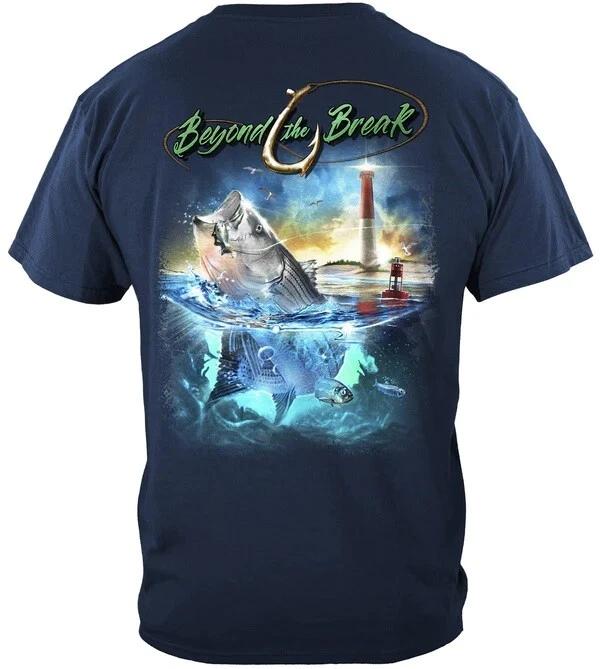 Striped Bass Fish Beyond The Break T Shirt Fishing Buckwear Tee L