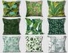 Home Decor Exotic Green Leaf Pattern Digital Printed Pattern Cushion Cover Suitable For Sofa Bedroom Car Pillow Cover
