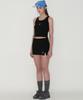 Tteolseutikeulleob Round Logo Slit Skirt Pants - Black