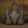 Johnature Genuine Leather Women's Handbag Retro Embossed Large Capacity Shoulder Crossbody Bags