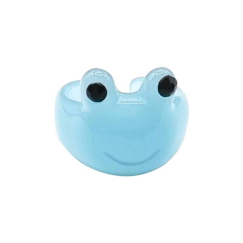 

2023 Cartoon Simple Frog Rings Women Fashion Sweet Five Color Fashion Open Rings Wedding Finger Accessories Jewelry