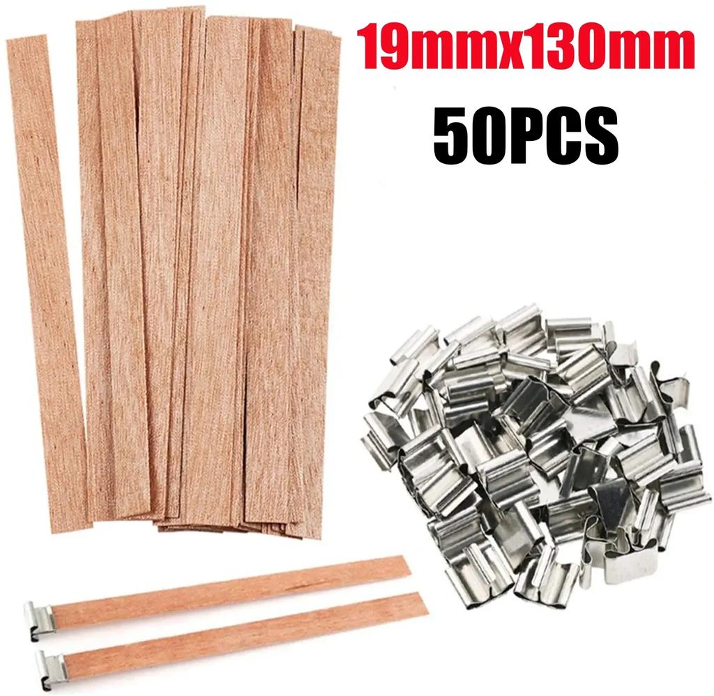 10-100PCS Scented Candle Wood Slice Wick for DIY Paraffin Candle Wick Soy Wick Wood Slice Wick for One Way Candle Handmade