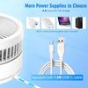 Portable Foldable Wireless Charging Fan with Silent Operation, Telescopic Design, Large Airflow, and Remote Control.