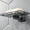 1pcs Transparent Drainable Soap Holder, Punch-Free Soapbox with Traceless Adhesive Wall Mount, Suitable for Bathroom & Kitchen