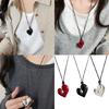 Fashionable Heart Shaped Necklace Irregular Large Heart Pendant Necklace Adjustable for Sweater Fashion Statement