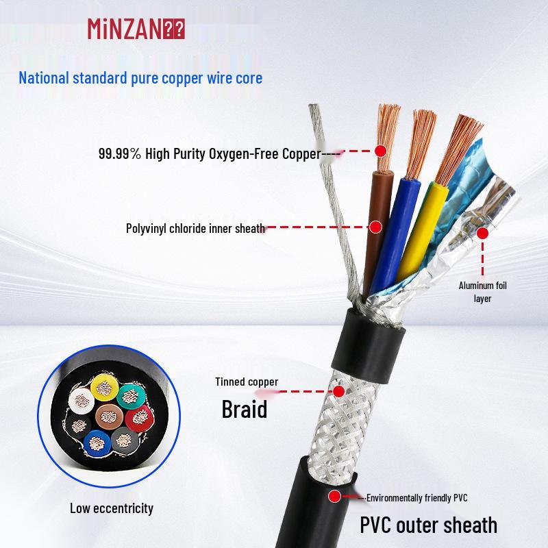 RVVP Shielded Communication Cable, 2/3/4 Cores, 0.3/0.5/0.75mm², Signal Power Control.