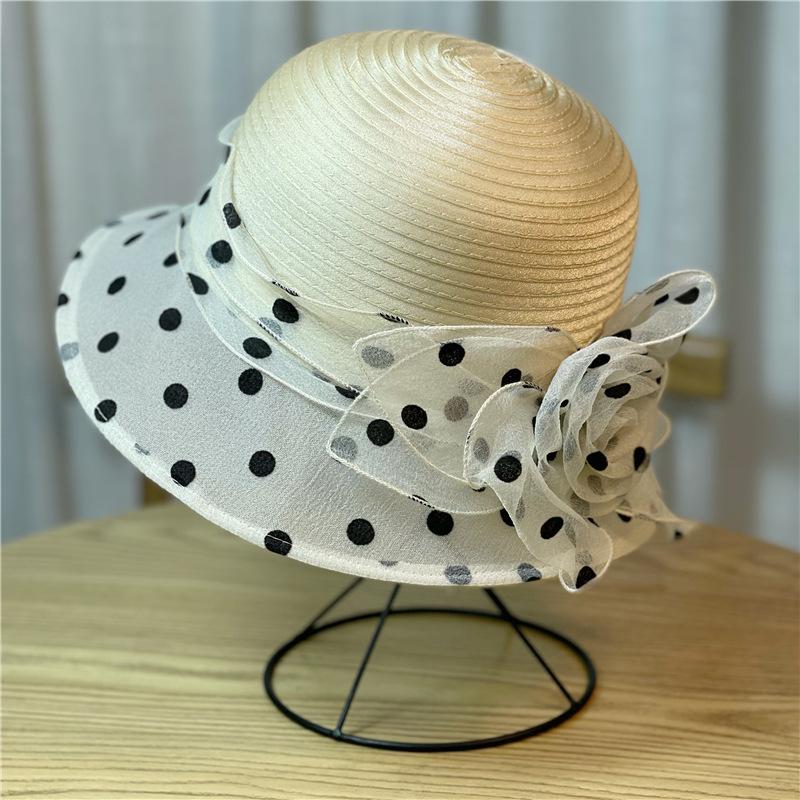 Top French Womens Hat British Flower Socialite Hat Polka Point Style Elegant