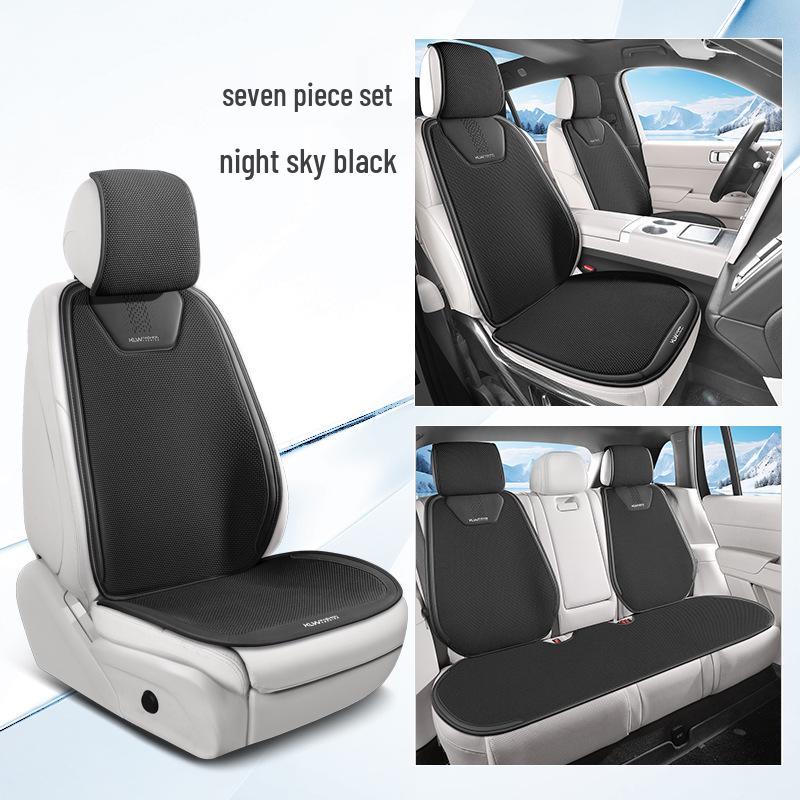 2026 New Ice Linen Car Seat Cushion Set: Breathable Ventilated Three-Piece or Seven-Piece for Spring/Summer