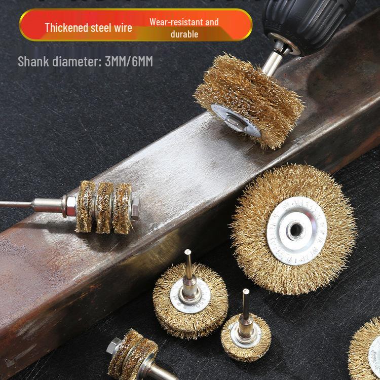 Electric Steel Wire Brush Head – Rust Removal & Wood Carving Polishing Brush with Shank