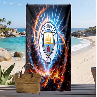 Πετσέτα Παραλίας Manchester City Με Σχέδιο Γρήγορου Στεγνώματος Μαλακή Πετσέτα Φορητό Μεγάλο Ορθογώνιο Κάλυμμα Παραλίας για Ταξίδι Πισίνα