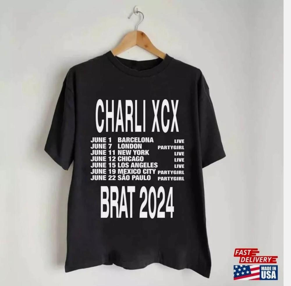 

Charli Xcx Brat Tour 2024 BLACK T Shirt Full Size S
