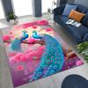 3D Colorful Peacock Romantic Birds Rug for Bedroom Living Room Sofa Home Doormat Decor,Larger Kid Play Non-slip Floor Mat