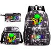 Rhythm box peripheral schoolbag sprunki cartoon starry sky backpack 3-piece set