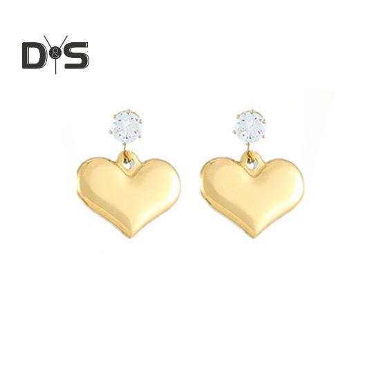 

Женское ожерелье в форме сердца с подвеской из блестящих страз, инкрустированные серьги-подвески, не выцветающие свитера, ожерелье, ювелирные изделия в подарок золотистый