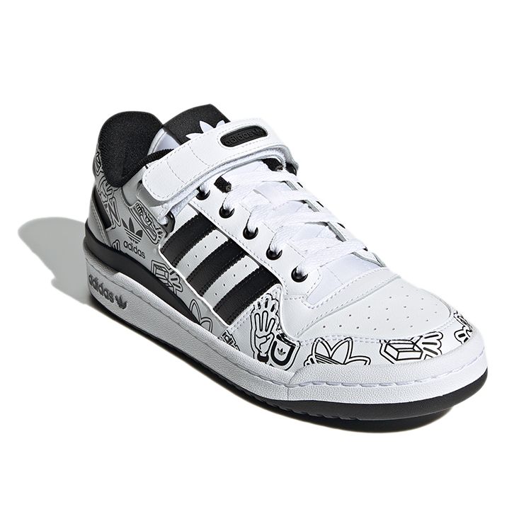 Adidas Zapatillas Unisex Forum 84 Low Gráficos Bold Blanco Negro Blanco Nube Negro Core Negro Core GW4921