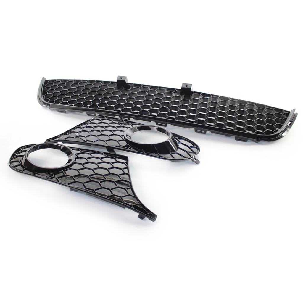 1 Pair Honeycomb Car Front Bumper Lower Fog Light Vent Grille Mesh Grill Cover Case Fit For VW Volkswagen Golf 6 MK6