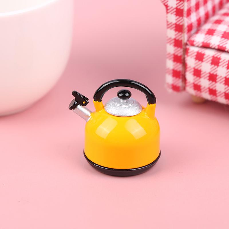 1/6 Dollhouse Miniature Cute Big Belly Kettle Simulation Furniture Tea Pot Kitchen Model Toy For Doll House Diy Life Scene Decor