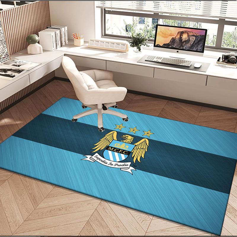 1PC rug Manchester City Crest Carpet, Chair Rug,Area Rug for Office Bedroom living rooms bedroom, Doormat decor Christmas fan gifts
