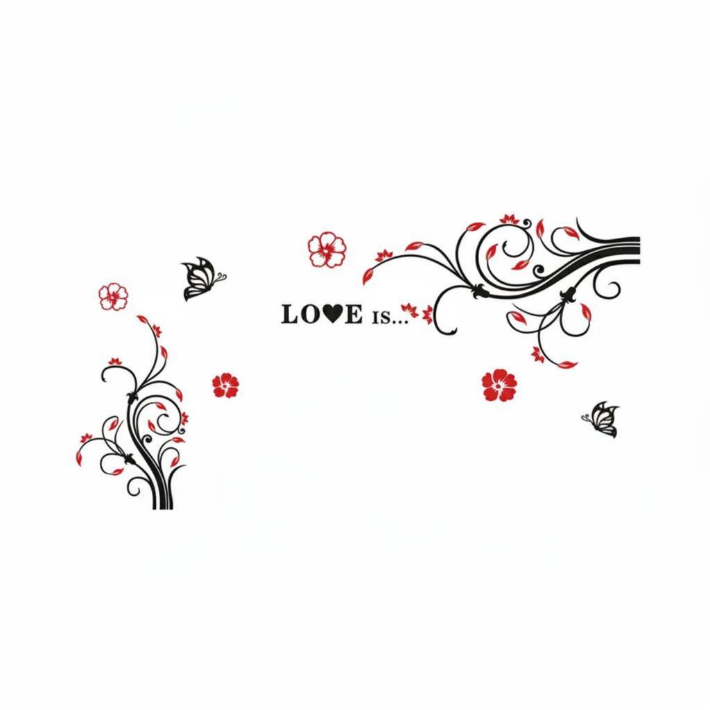 3D Acrylic Wall Decal Easy to Apply Floral Vine Wall Sticker Botanical Vine Decal Removable Home Decor Peel and Stick