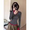 2025 Women's Korean Style Slim Fit Long Sleeve Base Layer: Versatile, Flattering T-shirt for Spring & Autumn