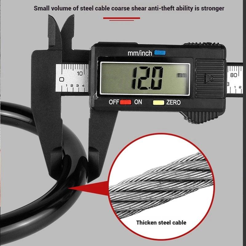 Motorcycle Anti-Theft Combination Locks, Portable Safety Buckles, Electric Vehicle, Steel Cables, Bicycle Accessories