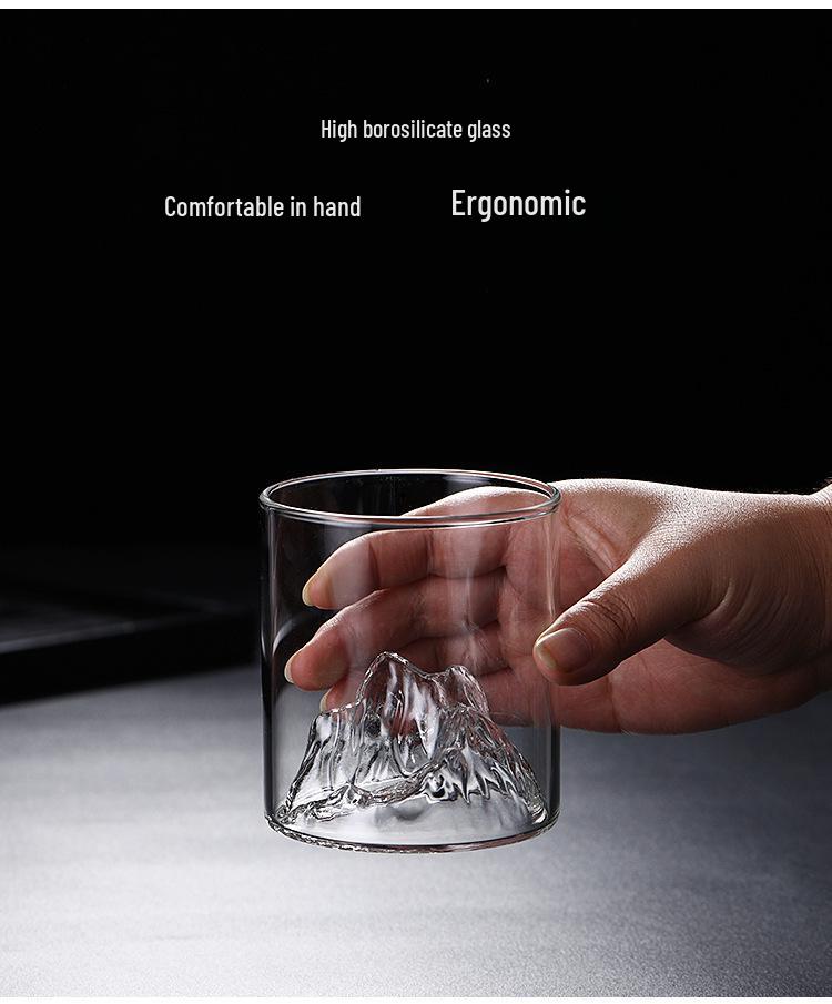 Mount Fuji Minimalist High Borosilicate Glass Cup - Elegant Transparent Design