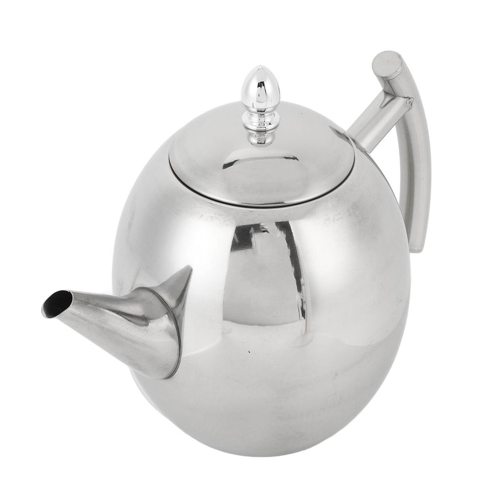 Edelstahl-Teekanne mit Deckel und Filtersieb Gebogener Griff Teekessel für Zuhause Restaurant