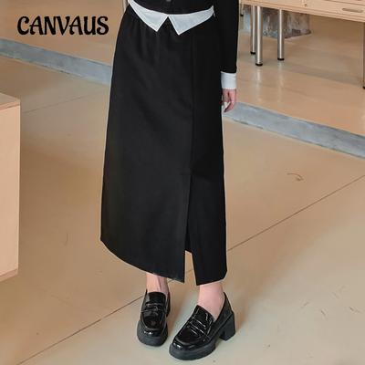 Plus Size Open Half-body Skirt Spring and Autumn High-waisted Straight A Word Package Hip Skirt for Women Half-skirt