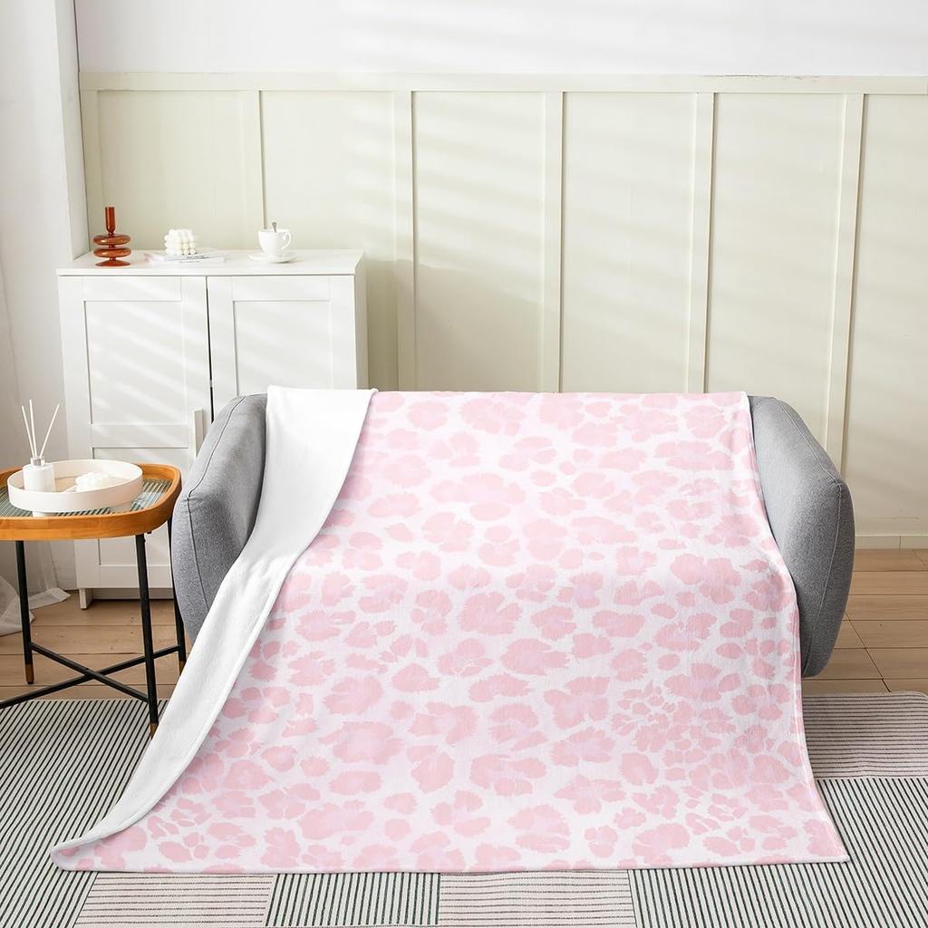 Pink Zebra Print Blanket Soft Fleece Throw Cozy Living Room Decor Animal Pattern Bed Cover Fashion Home Textile