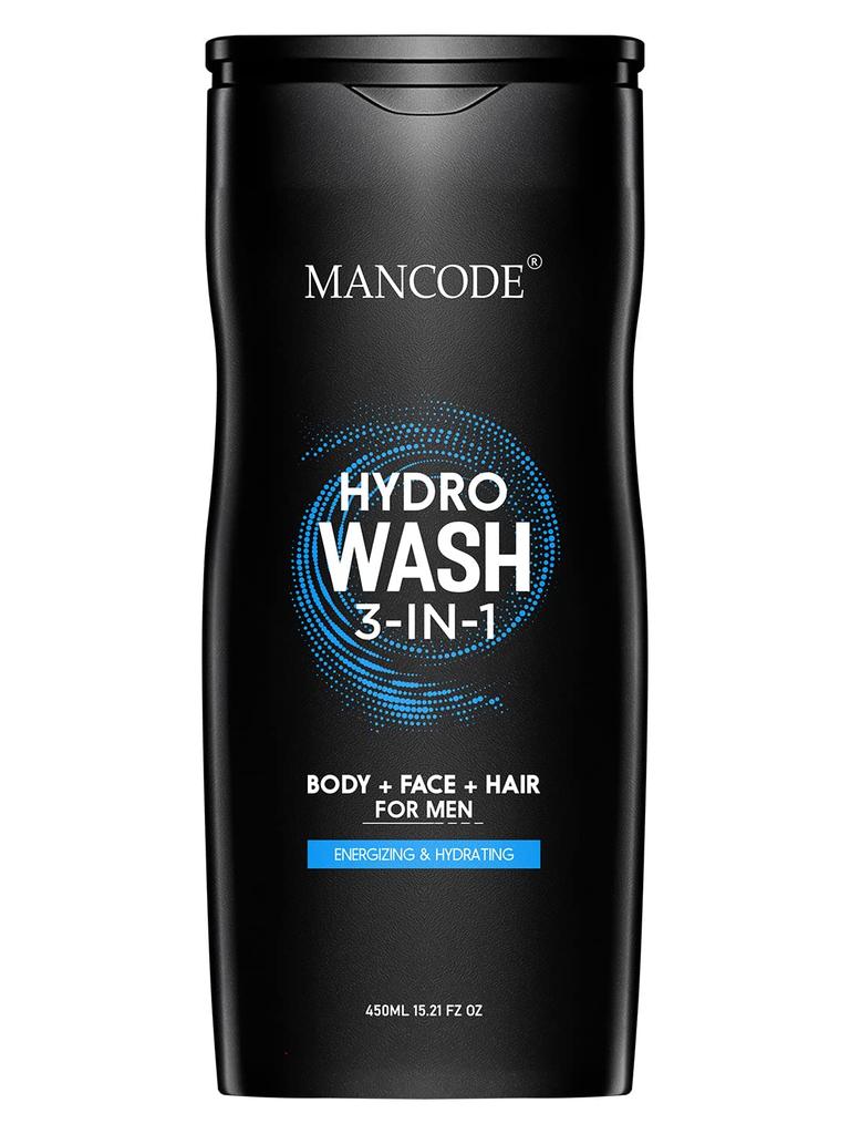 Mancode Hydro Body Wash For Men 450ml, 3 In 1 Active Body Wash For Body, Shower Gel For Men, Bodywash, Face And Hair With Refreshing Menthol And