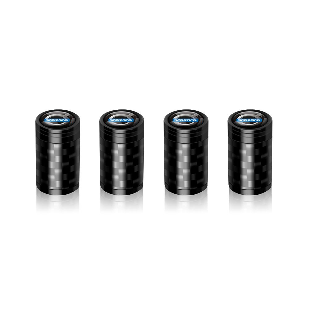 4Pcs Carbon Fiber Valve Caps Wheel Tire Tyre Stem Ardust Waterproof Cover For Volvo Rdesign T2 T3 T4 T5 T6 T7 T8 S90 XC90 S60 R ars123