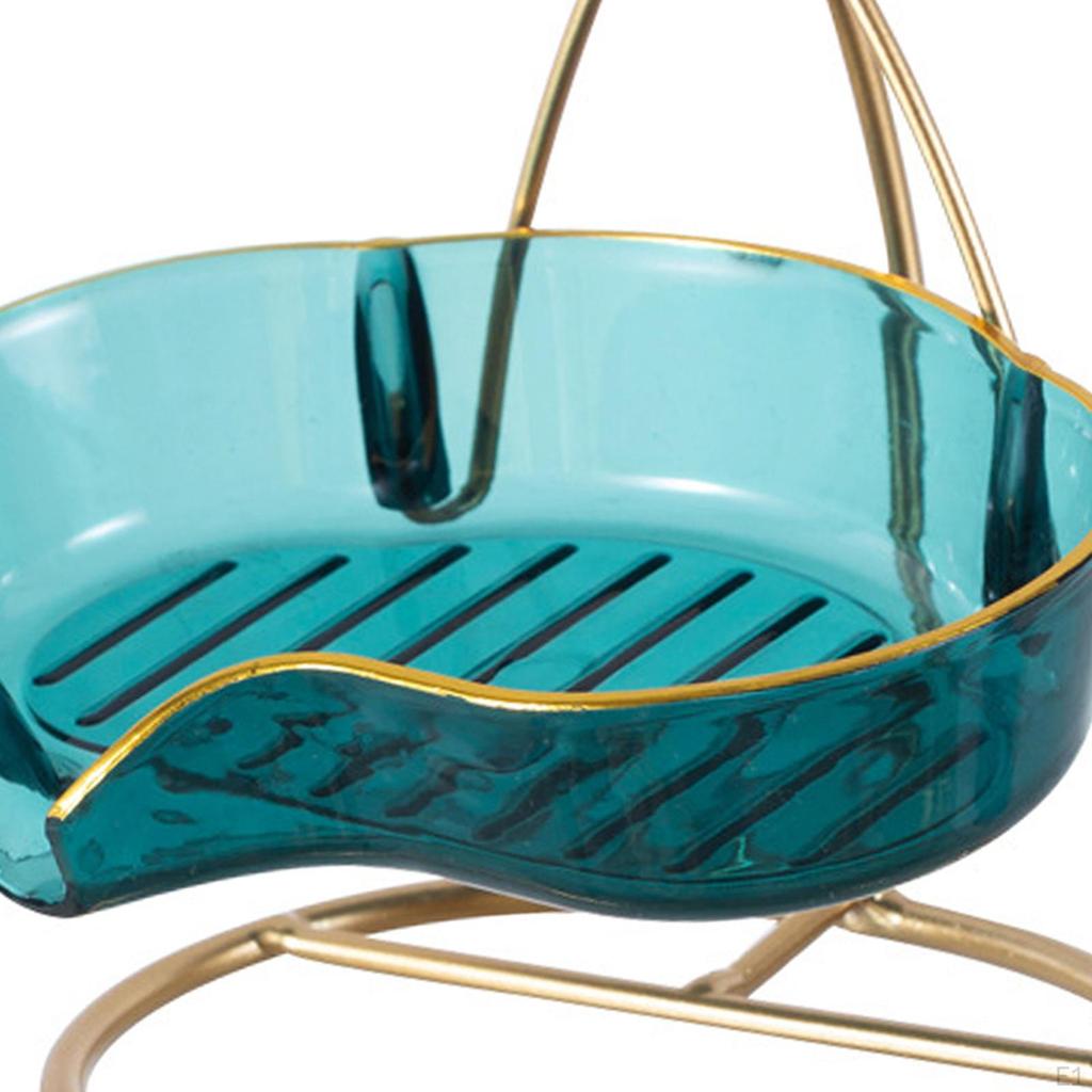 Bathroom Soap Dish, Nordic Style Box, Metal Stand Holder, Self Draining Tray for