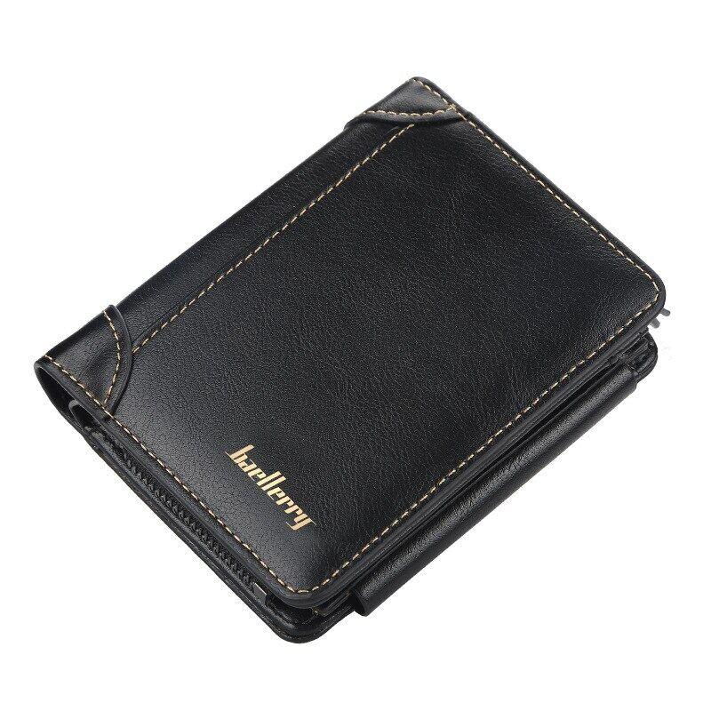 Leather Men Wallets Zipper Short Desigh Card Holder Male Purse Vintage Coin Holder Men Wallets