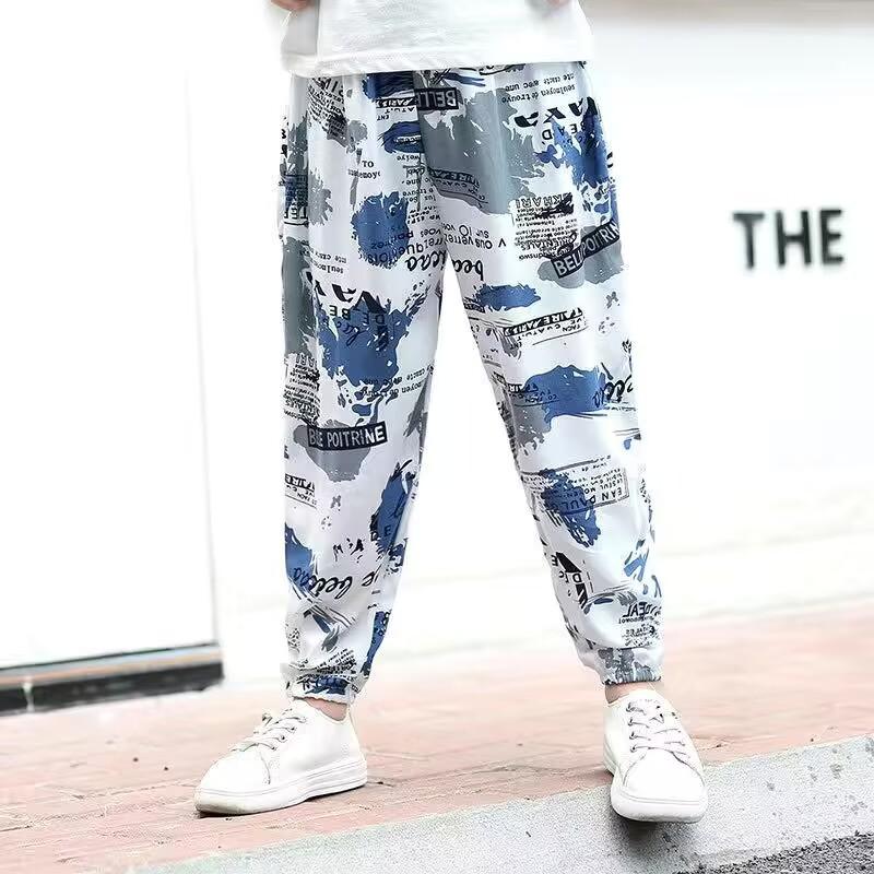 Dětské kalhoty MAITA Jarní Boho Potištěný Vysoký pas Ležérní Lucerna Kalhoty Joggers Dětské fitness tepláky