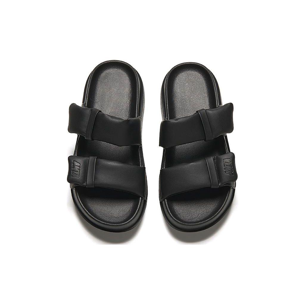 Anta Casual Comfortable Non-Slip Wear-Resistant Slide Sandals Women Footwear Black 922428539-2