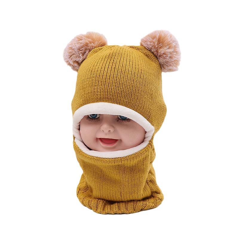 Children’s Fleece-Lined Knit Hat and Scarf with Ear Protection for Winter