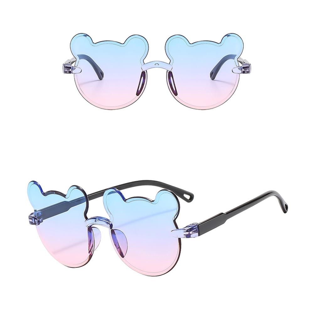 Fashion Children's Bear Cartoon Sunglasses Rimless Cartoon Bear Shape Sunglasses For Boys and Girls Children's Glasses