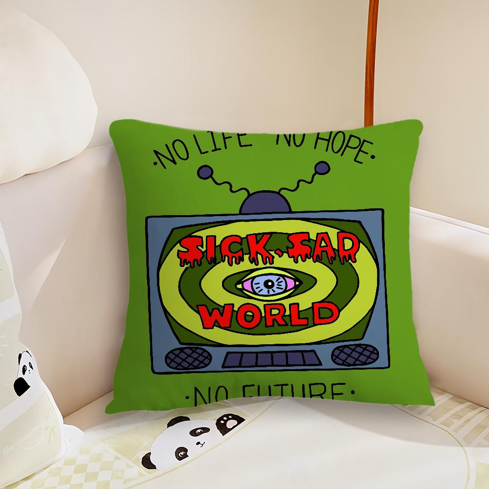 Cartoon DDaria Fashion  Cushion Cover Pillow Case Plush Fabric Soft Double Sided Print Sofa Cushion Cover Throw Pillow Covers