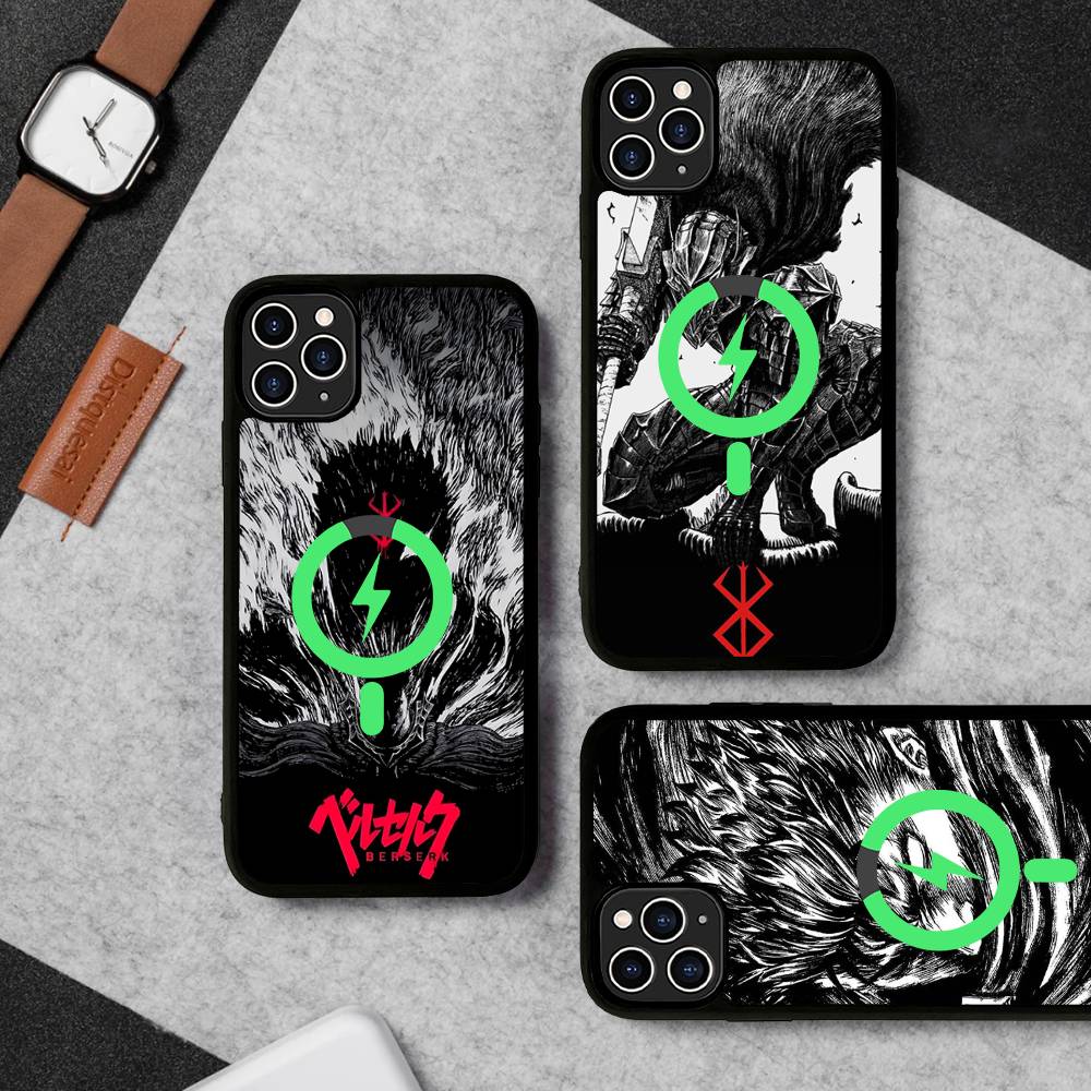 Berserk Guts Gorące Etui na Telefon Anime Dla iPhone 13 14 15 11 12 16 17 Pro Max Plus Dla Magsafe Magnetyczna Obudowa