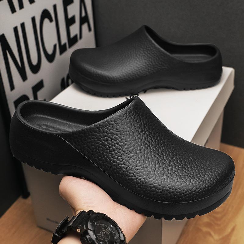 Fashion Litfun New Men Clogs Slippers Comfort Garden Clogs Mules Summer EVA Waterproof Rubber Sandals For Workers Outdoor Fishing Shoes