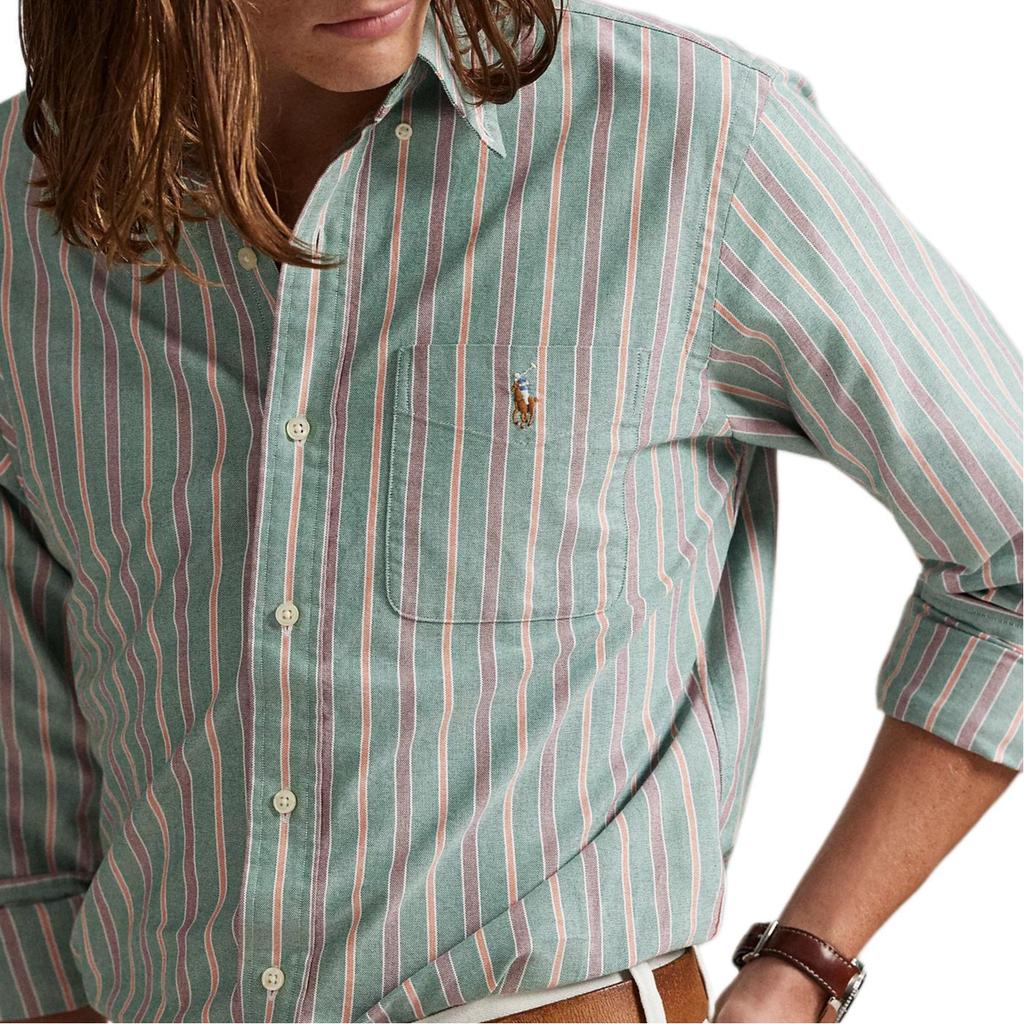 Polo Ralph Lauren Stripet Bomull Brodert Pony Skjorte Herre topper 710P00630-003