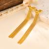 Stainless Steel Heart Long Tassel Drop Dangle Earring for Women, Prom Party  Accessorie