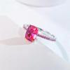 Luxury Open Ring Simulated Emerald and Red Corundum Gradient High Carbon Diamond Womens Fashion Ring